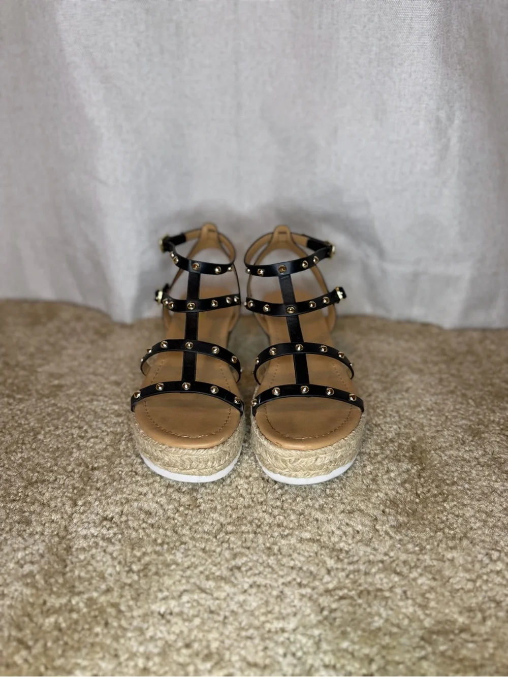 Black Studded Platform Sandals